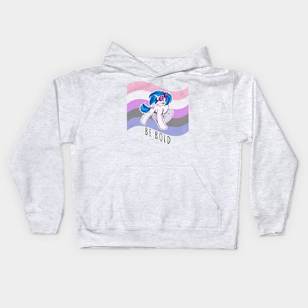 MLPRIDE Vinyl Scratch / Genderfluid Kids Hoodie by OverlordNeon